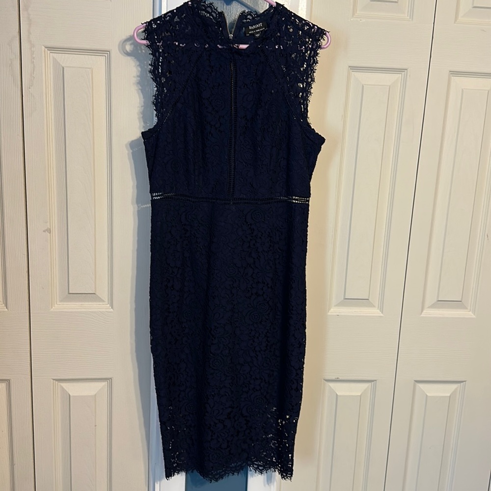 Bardot Lace Sheath Cocktail Dress